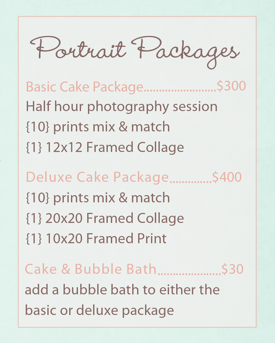 Cake Smash Package Pricing