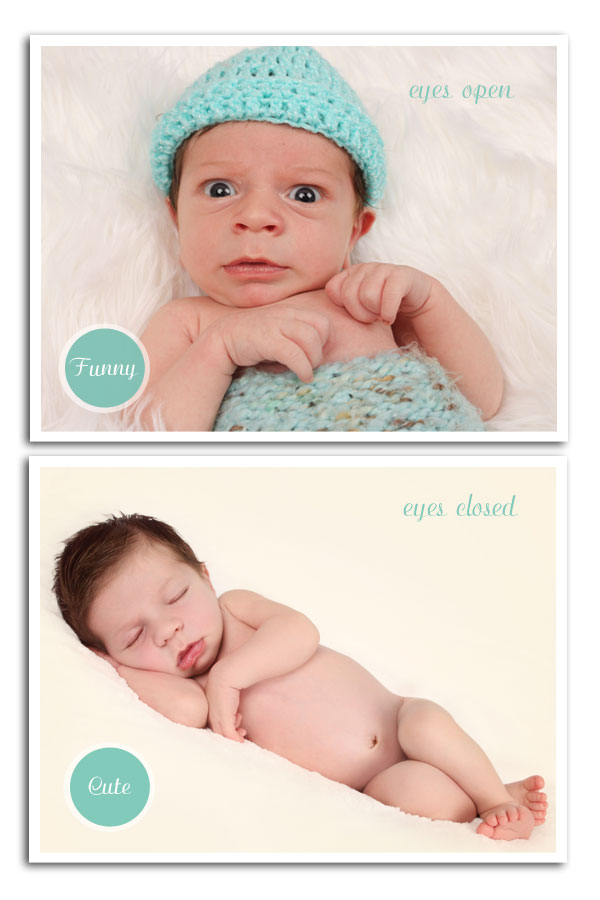 before and after newborn open eyes closed eyes