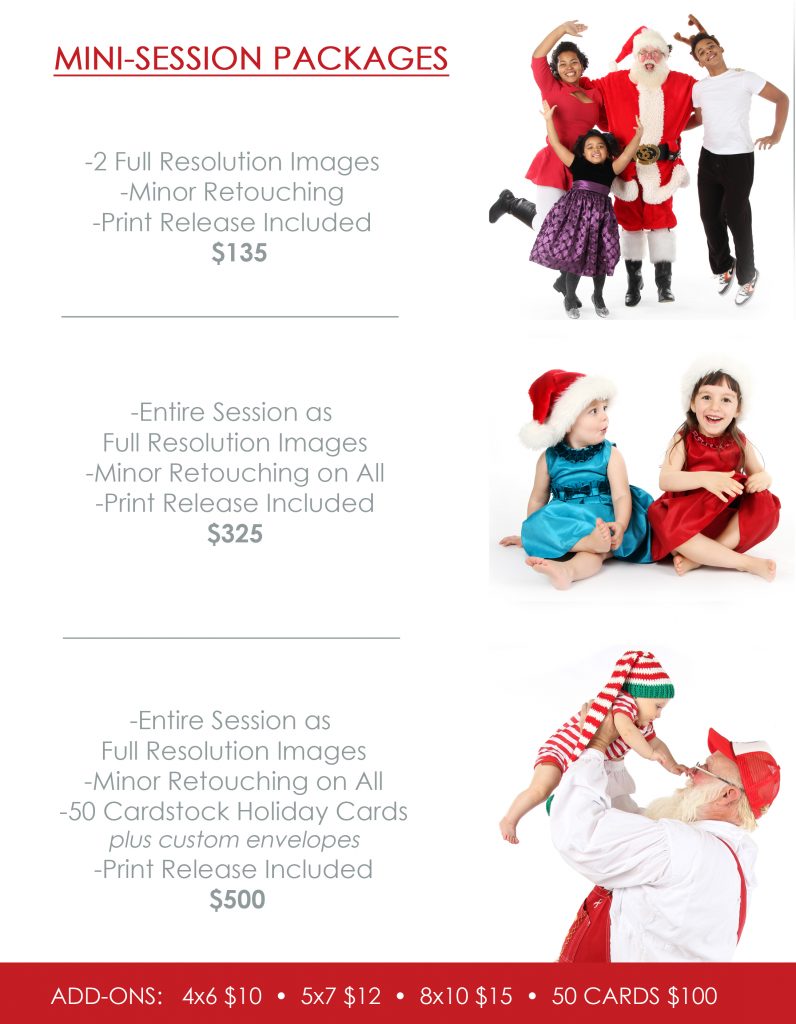 Santa Session Pricing